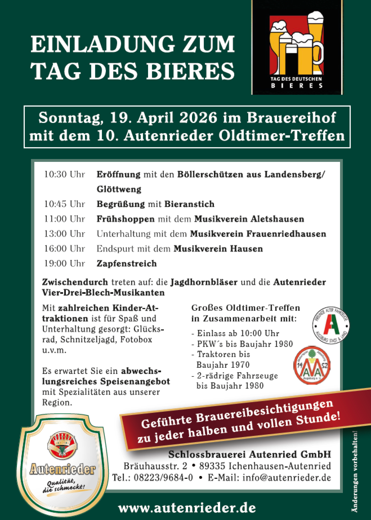 Programm Tag des Bieres 19.04.2026