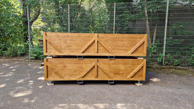 Mehrere Stapelhütten übereinander