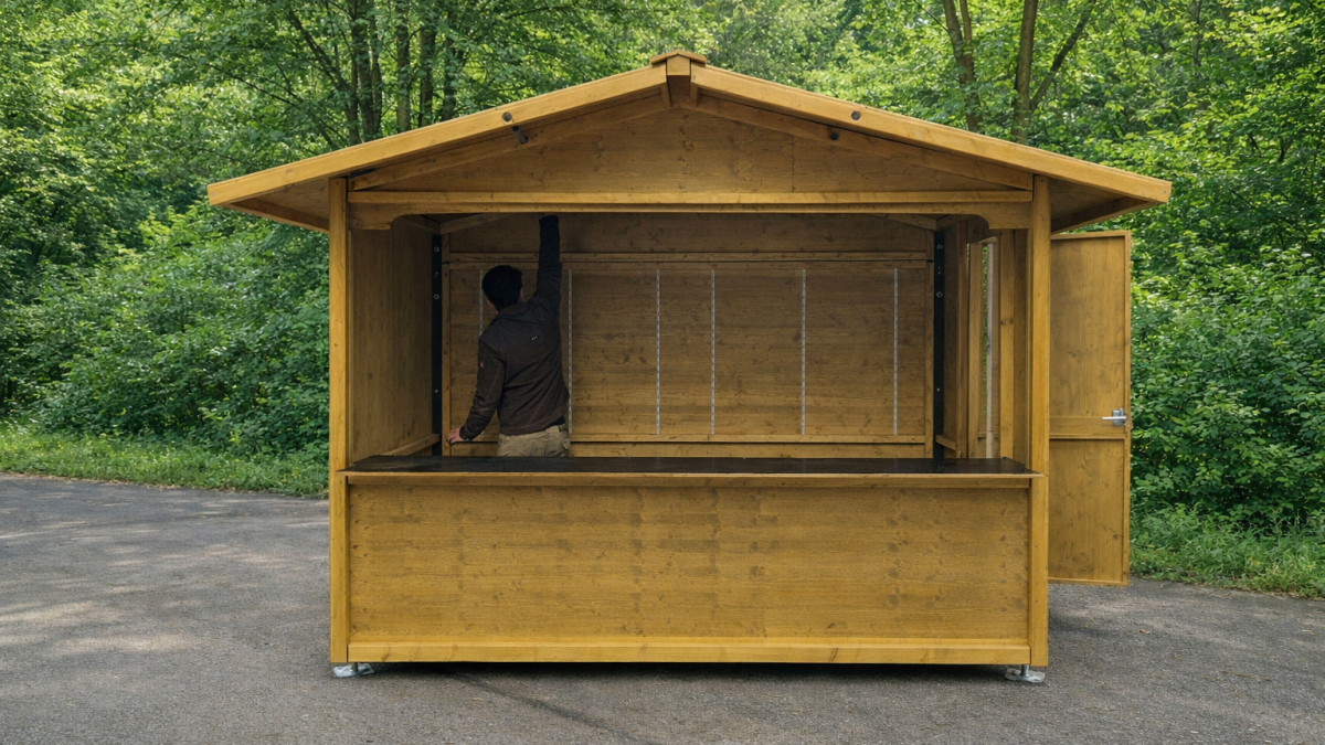 Dachsicherungsstangen einschieben 