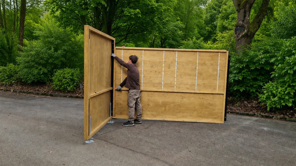 Aufbau des kllickbaren Verkaufsstandes an seinem Bestimmungsort.