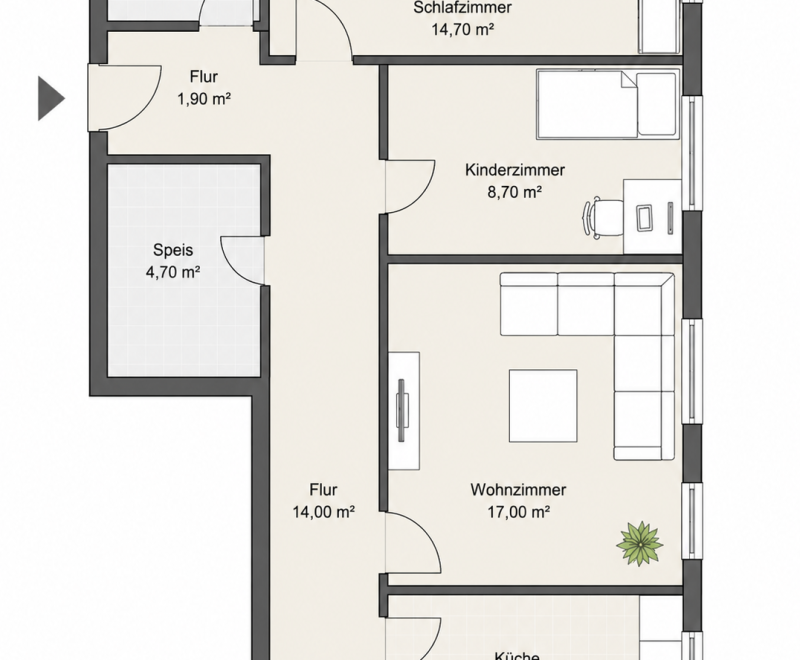 MIETWOHNUNG 3-Zi./ 80 m² mit Terrasse
