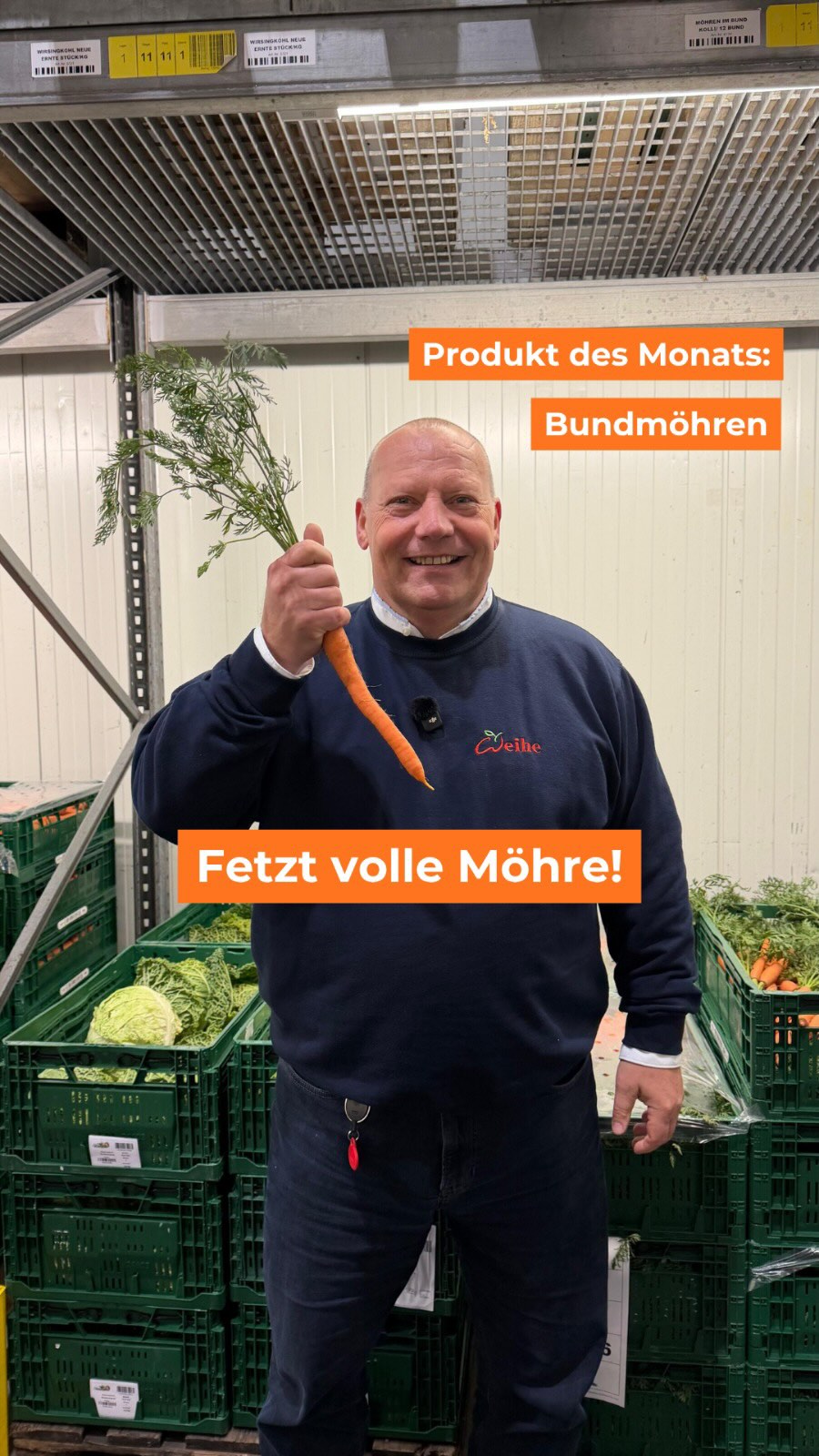Unser Produkt des Monats: Bundmöhren ?

Unsere Bundmöhren zeichnen sich durch frisches, kräftiges Grün und feste Rüben aus. Sie sind besonders zart und geben beim Frische-Check nicht nach. ?

#bundmöhren #gastronomieberlin #karotten #möhren