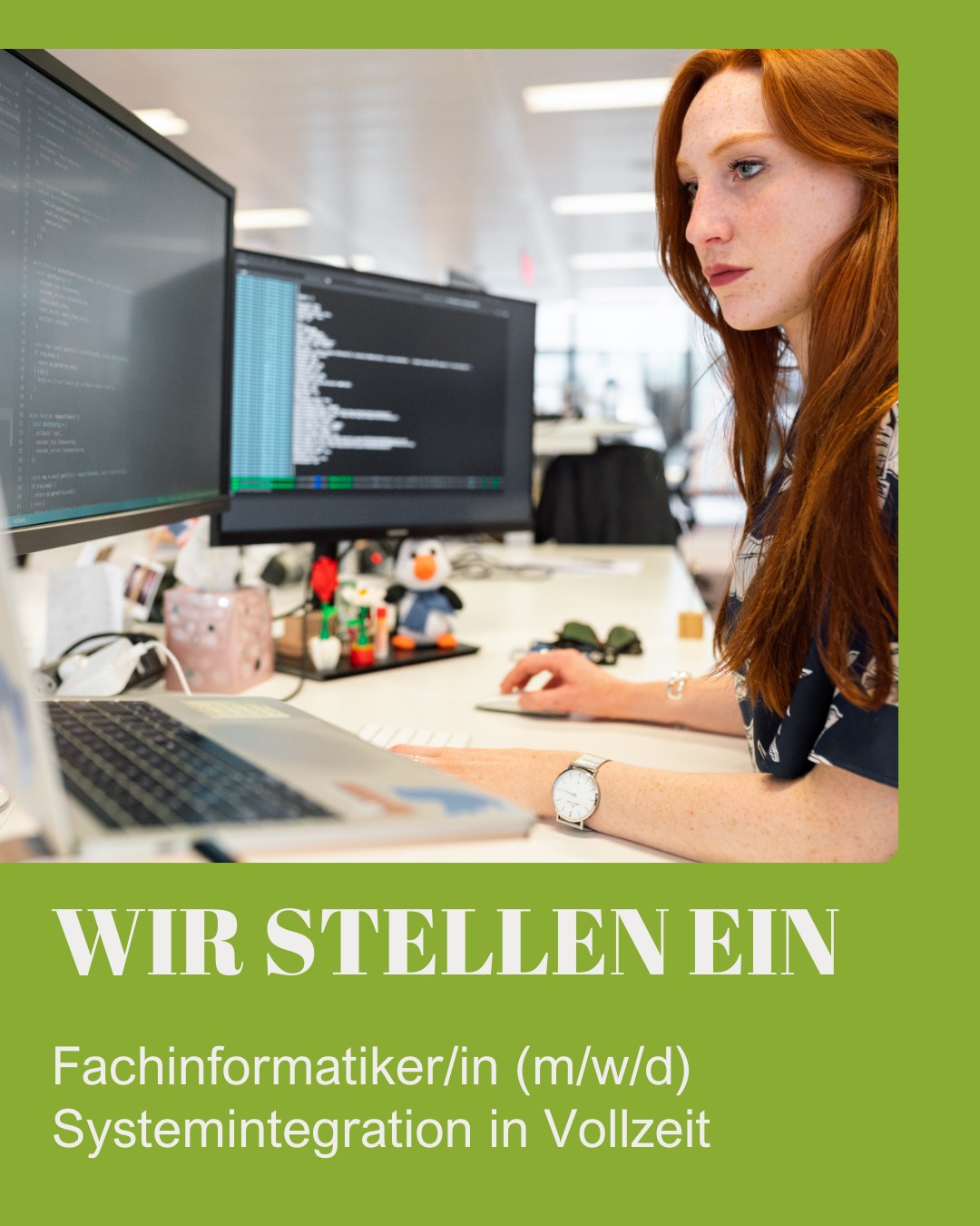 Wir suchen dich als Fachinformatiker/in Systemintegration (m/w/d)! ?‍?
Du liebst Softwareentwicklung, digitale Prozesse und das Lösen von IT-Herausforderungen? Dann bist du bei uns genau richtig! Werde Teil unseres Teams und gestalte mit uns die Zuku