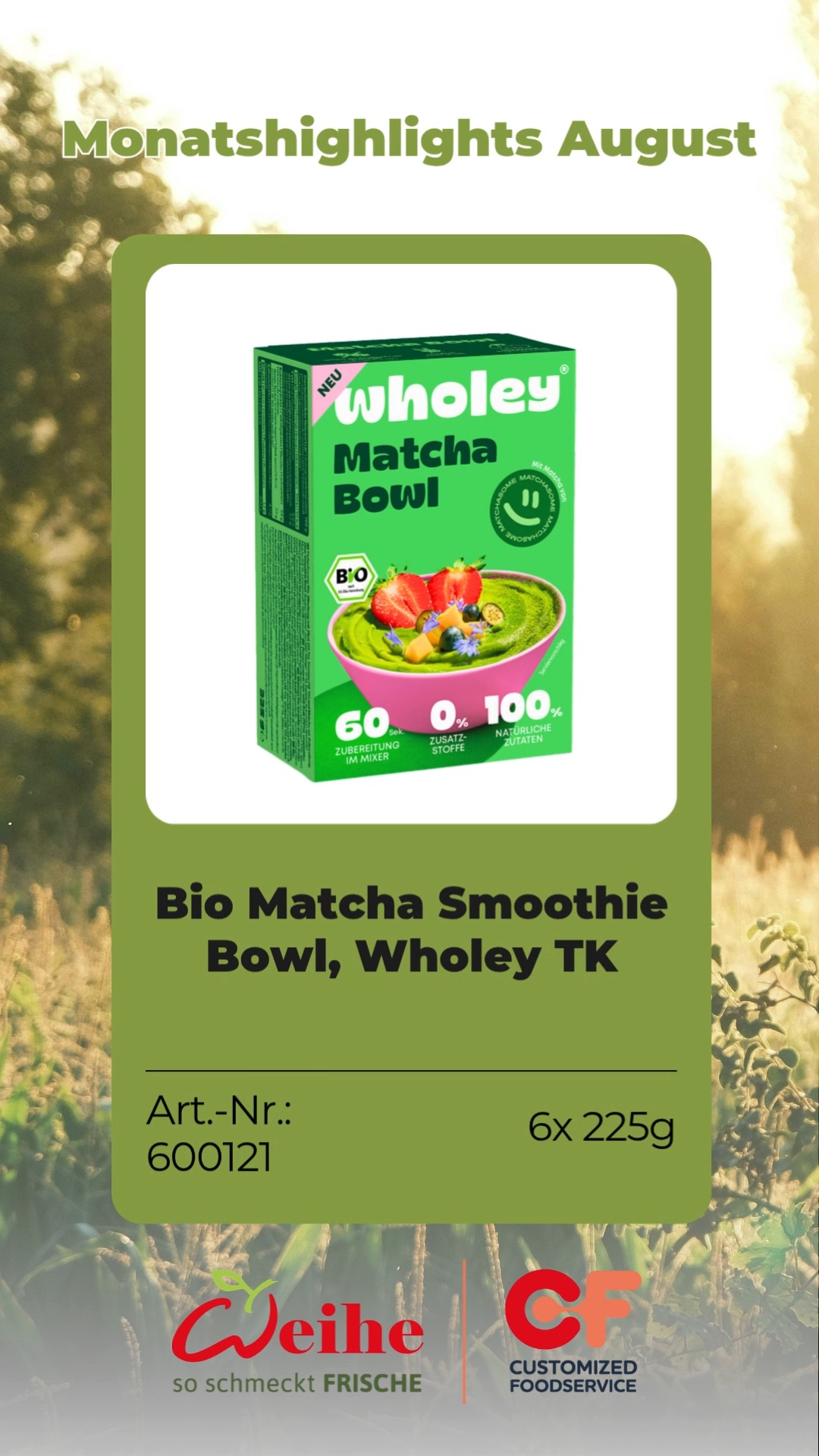 Bei uns im August in Aktion – frisch, unkompliziert und gewinnbringend für deine Küche:
? MS Mambo Salatmix
?Fruchtjoghurt Apfel/Granatapfel
? Apfel Junami
? Matcha Smoothiebowl & Acai Smoothie von Wholey
? Haferdrink Barista & Kokosnussdrink Barista